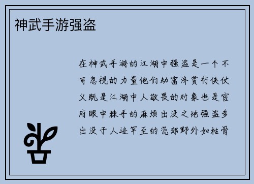 神武手游强盗